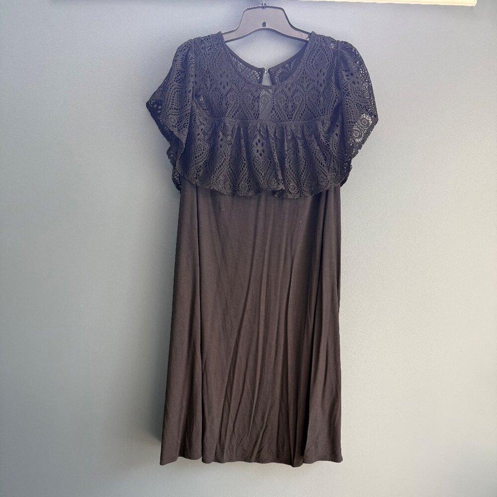 Lane Bryant Size 22/24 Black w/ Embroidery Summer Dress